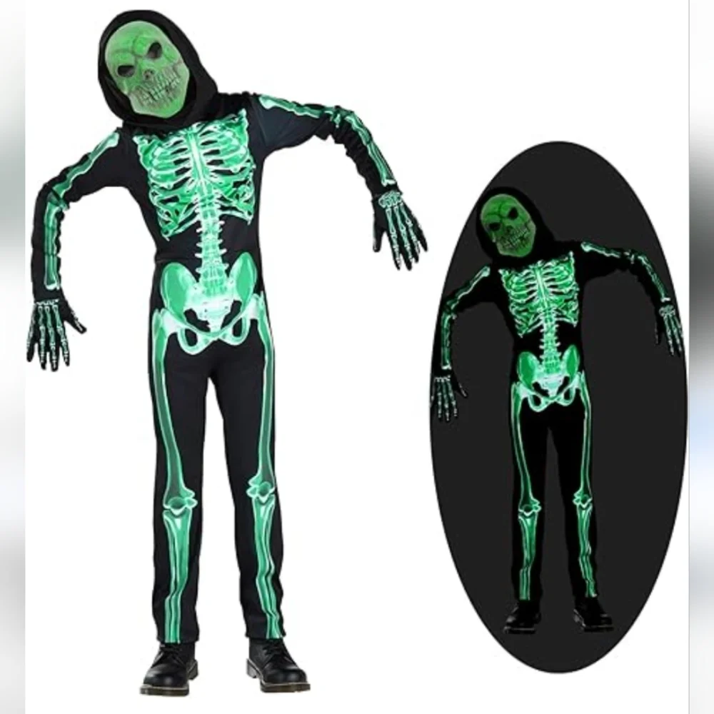 Glow-in-the-Dark Skeleton Costume for Kids